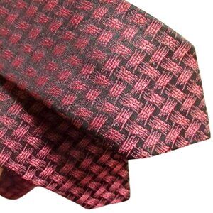 Vintage Wembley Red & Black Checkered Mens Tie